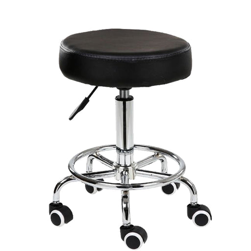 Salon Chair Bar Swivel Stool Office Roller Wheels Portable Height Adjust Leather BS8401 x2 - amazingooh