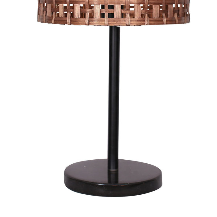 Sarantino Rattan Desk Lamp With Black Marble Base - Amazingooh Wholesale
