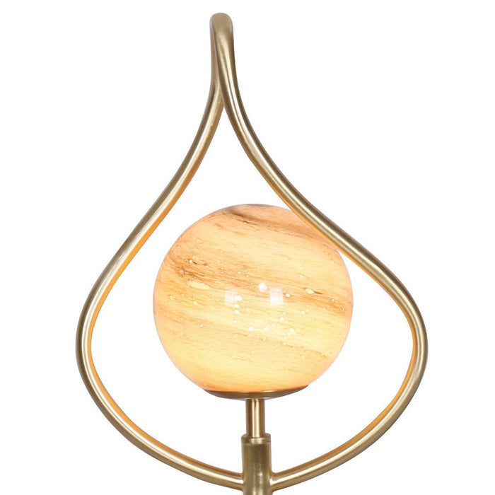 Sarantino Sculptural Orange Glass Table Lamp With White Marble Base - Amazingooh Wholesale