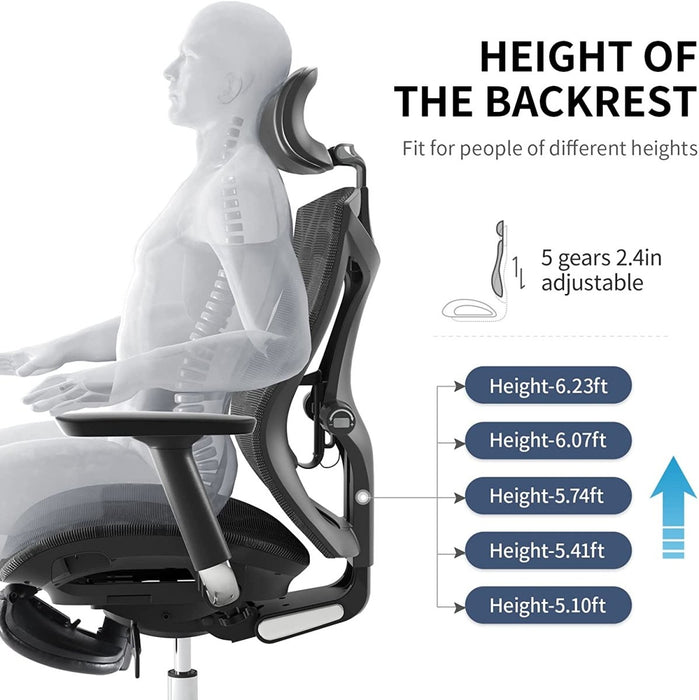 Sihoo Ergonomic Office Chair V1 3D Adjustable High-Back Breathable With Footrest And Lumbar Support - Amazingooh Wholesale