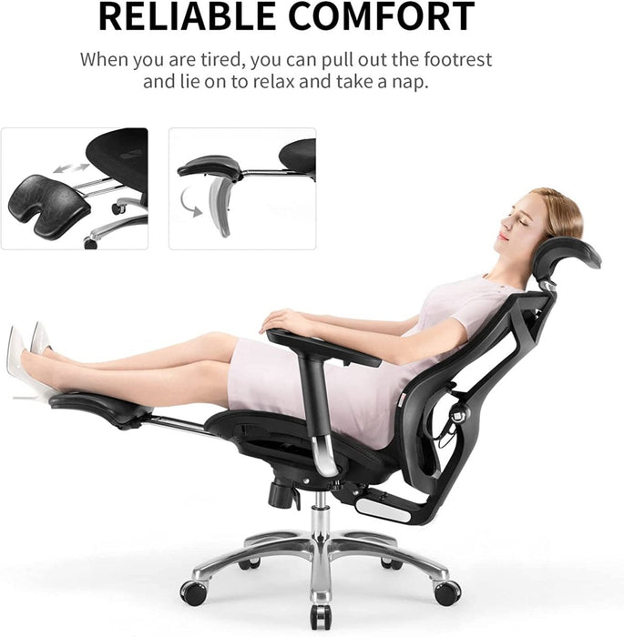 Sihoo Ergonomic Office Chair V1 3D Adjustable High-Back Breathable With Footrest And Lumbar Support - Amazingooh Wholesale