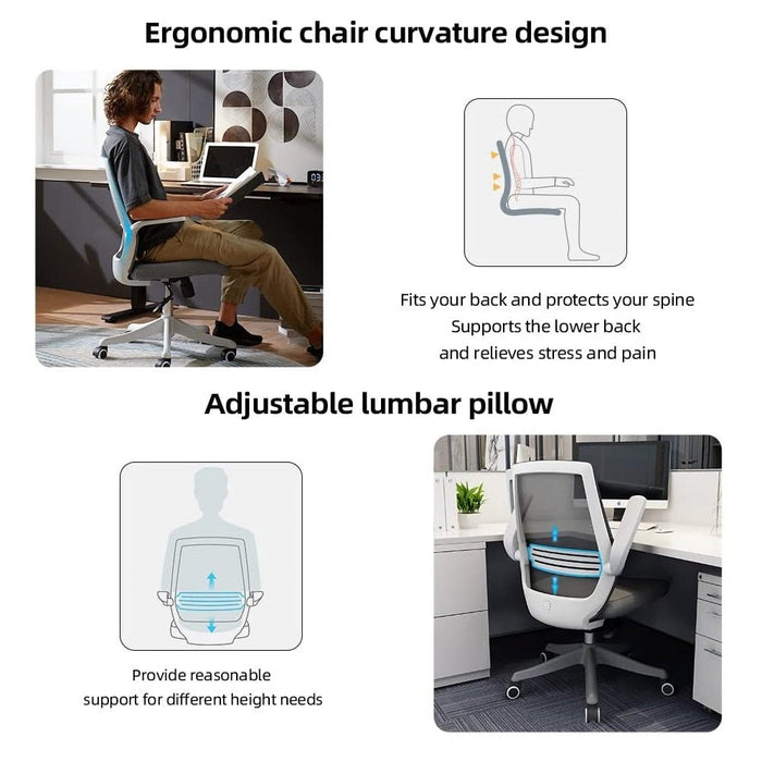 SIHOO M76 Ergonomic Office Chair Swivel Desk Chair Height Adjustable Mesh Back Computer Chair with Lumbar Support, 90° Flip-up Armrest - Amazingooh Wholesale