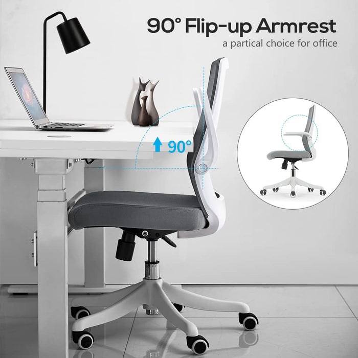 SIHOO M76 Ergonomic Office Chair Swivel Desk Chair Height Adjustable Mesh Back Computer Chair with Lumbar Support, 90° Flip-up Armrest Grey - Amazingooh Wholesale
