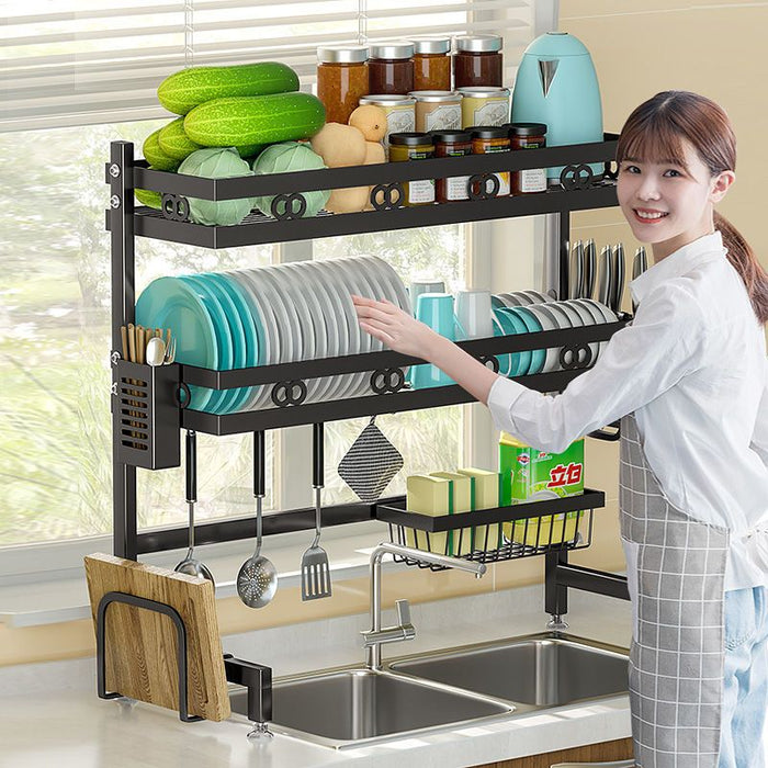 Single/Double Tier Over Sink Dish Drying Rack Kitchen Drainer Storage Holder Bowl Organiser - Amazingooh Wholesale
