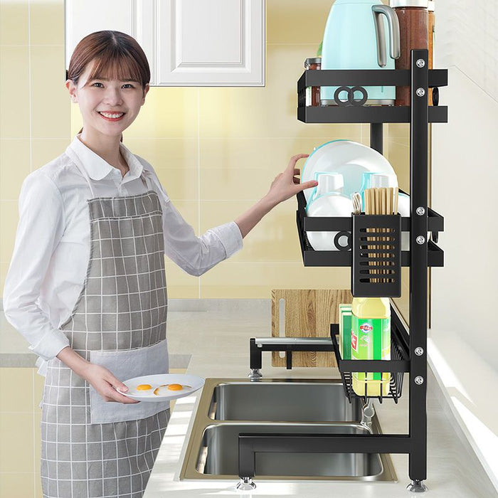 Single/Double Tier Over Sink Dish Drying Rack Kitchen Drainer Storage Holder Bowl Organiser - Amazingooh Wholesale