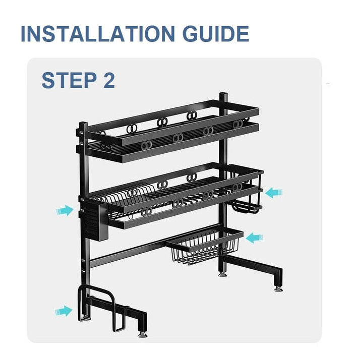 Single/Double Tier Over Sink Dish Drying Rack Kitchen Drainer Storage Holder Bowl Organiser - Amazingooh Wholesale