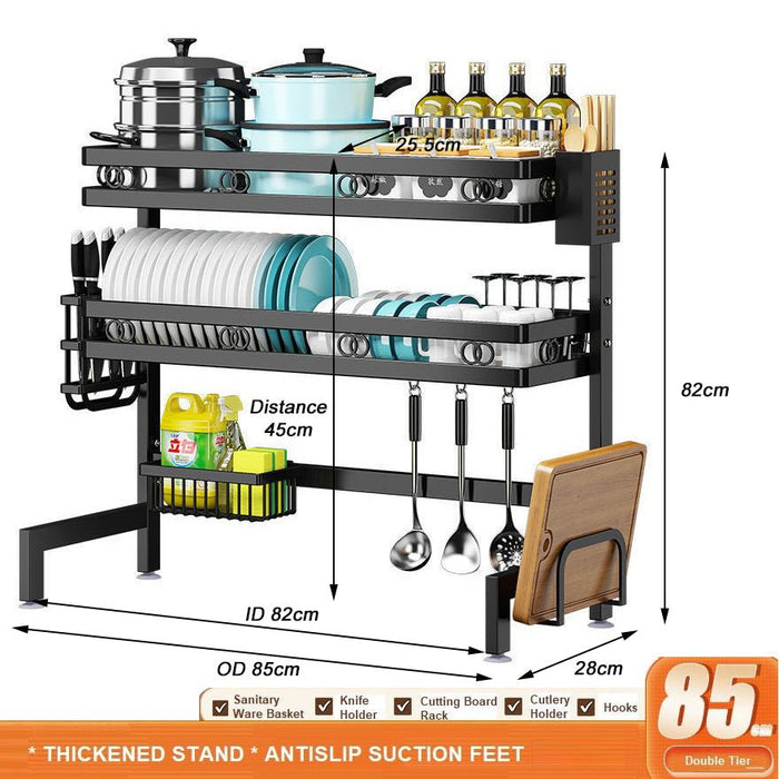 Single/Double Tier Over Sink Dish Drying Rack Kitchen Drainer Storage Holder Bowl Organiser - Amazingooh Wholesale
