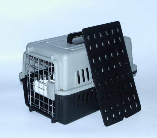 Small Dog Cat Crate Pet Airline Carrier Cage With Bowl and Tray-Black - Amazingooh Wholesale