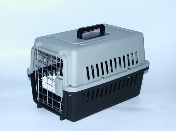 Small Dog Cat Crate Pet Airline Carrier Cage With Bowl and Tray-Black - Amazingooh Wholesale