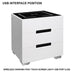 Smart Bedside Tables Side 3 Drawers Wireless Charging Nightstand LED Light USB Left Hand Connection - amazingooh