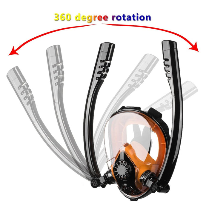 Snorkel Goggles Safe Breathing System Full Face Snorkeling Mask Anti Leak/Fog - Amazingooh