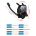 Snorkel Mask Safe Double Breathing System Full Face Snorkeling Anti Leak/Fog AU - Amazingooh