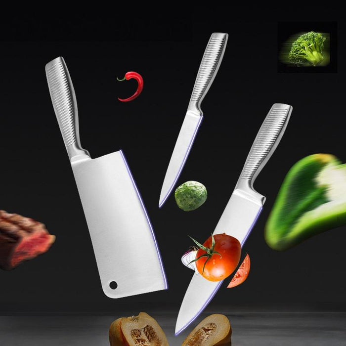 Stainless Steel 8PC Kitchen Chef Knife Block Set Knives Scissor Sharpener AU - amazingooh