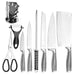 Stainless Steel 9PC Kitchen Chef Knife Block Set Knives Scissor Sharpener AU - Amazingooh Wholesale