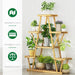 STAR Shape Bamboo Plant Stand Supplier Multi Tier Flower Rack for Indoor Outdoor - amazingooh