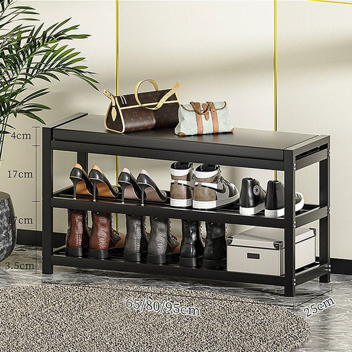 Sturdy Steel Multi-layer Shoe Rack with Bench Entryway Shoe Storage Organizer - Amazingooh Wholesale