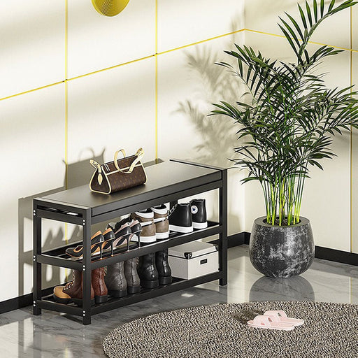 Metal shoe storage bench deals