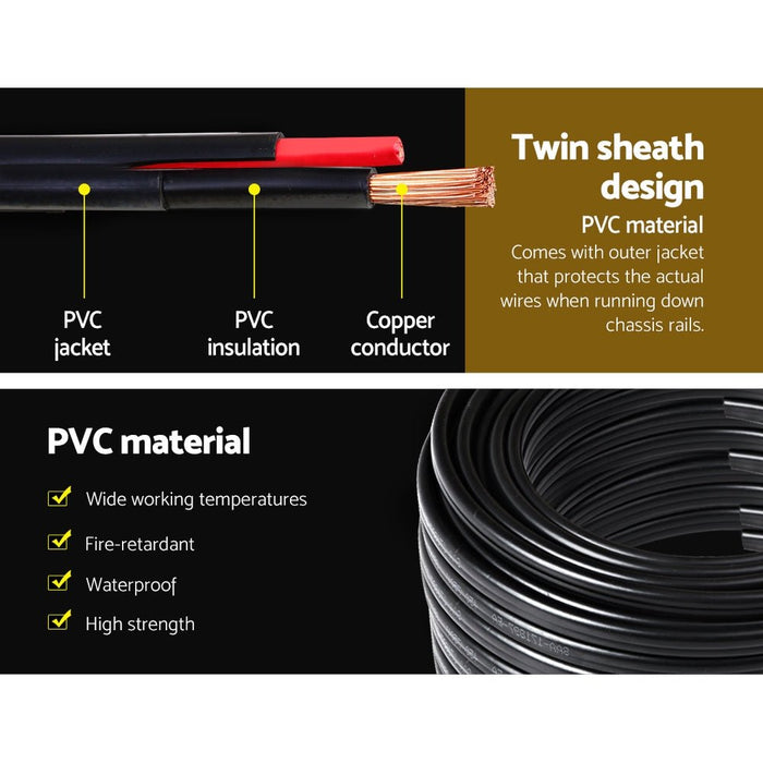 Twin Core Wire Electrical Automotive Cable 2 Sheath 450V 3MM 100M - Amazingooh Wholesale