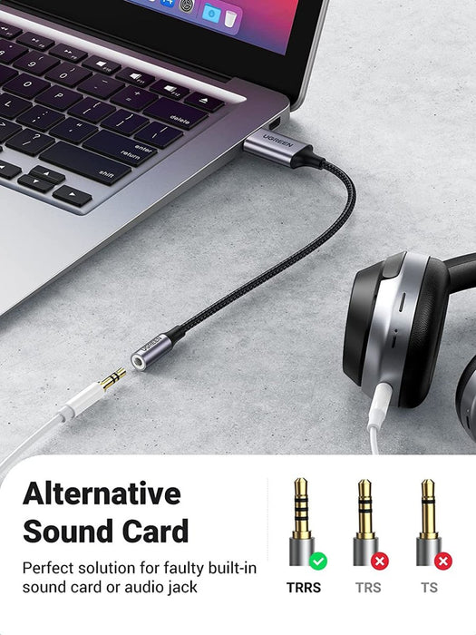 UGREEN 30757 USB to 3.5mm Audio Jack Sound Card Adapter - Amazingooh Wholesale