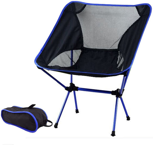 Ultralight Aluminum Alloy Folding Camping Camp Chair Outdoor Hiking Blue - amazingooh