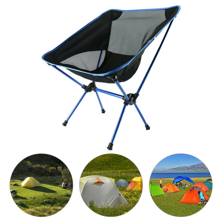 Ultralight Aluminum Alloy Folding Camping Camp Chair Outdoor Hiking Sky - Amazingooh