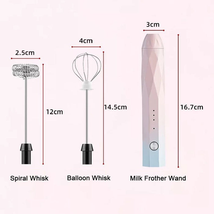 Electric Milk Frother Handheld Egg Beater Coffee Milk Drink Egg