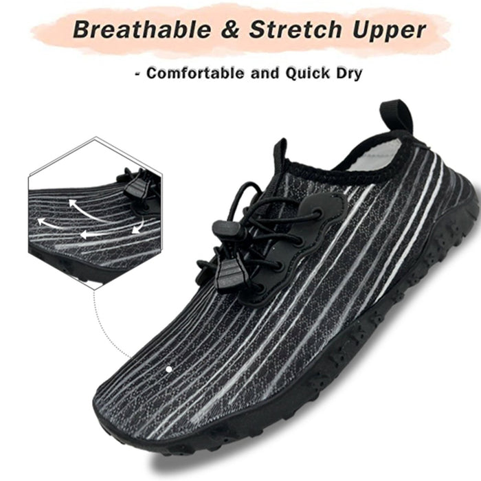 Water Shoes for Men and Women Soft Breathable Slip-on Aqua Shoes Aqua Socks for Swim Beach Pool Surf Yoga (Black Size US 7) - Amazingooh Wholesale
