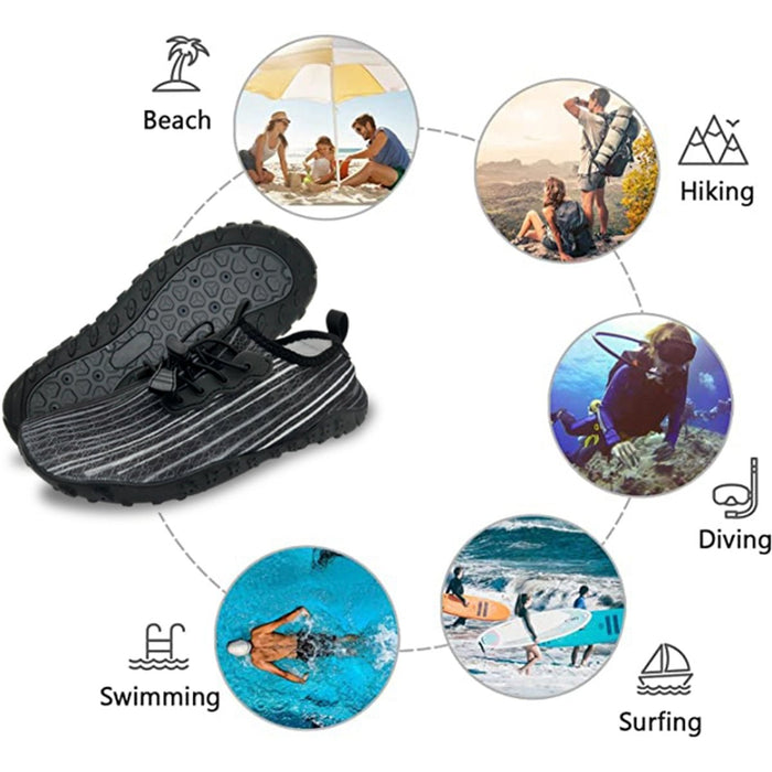 Water Shoes for Men and Women Soft Breathable Slip-on Aqua Shoes Aqua Socks for Swim Beach Pool Surf Yoga (Black Size US 8.5) - Amazingooh Wholesale