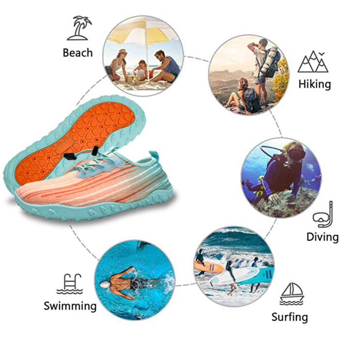 Water Shoes for Men and Women Soft Breathable Slip-on Aqua Shoes Aqua Socks for Swim Beach Pool Surf Yoga (Orange Size US 6.5) - Amazingooh Wholesale