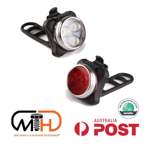Waterproof Bicycle Bike Lights Front Rear Tail Light Lamp USB Rechargeable IPX4 - Amazingooh Wholesale