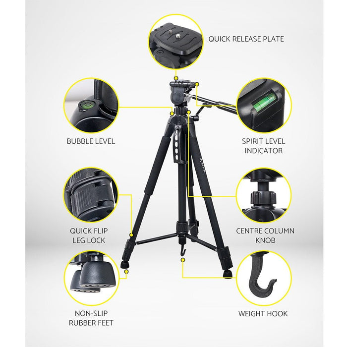 Weifeng Professional Camera Tripod Monopod Stand DSLR Pan Head Mount Flexible - Amazingooh Wholesale