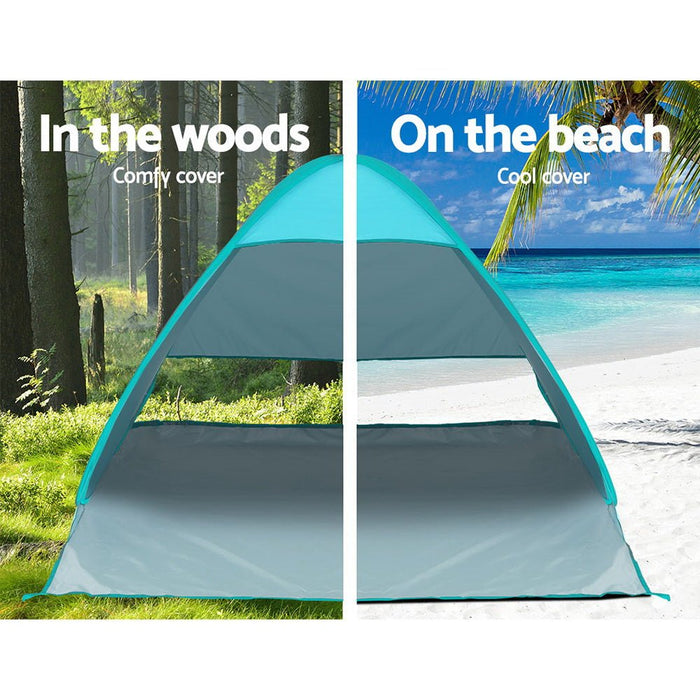 Weisshorn Pop Up Beach Tent Camping Hiking 3 Person Sun Shade Fishing Shelter - Amazingooh Wholesale
