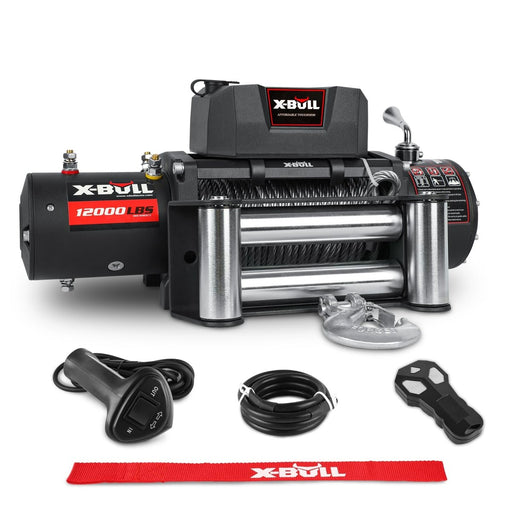 X-BULL Electric Winch 12000LBS/5454KGS Steel Cable 12V Wireless Remote Offroad - Amazingooh Wholesale