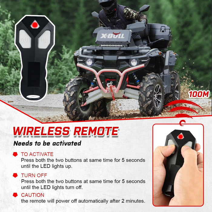X-BULL Electric Winch 6000LBS 12V BOAT Synthetic Rope Wireless Remote 4WD ATV UTV - Amazingooh Wholesale