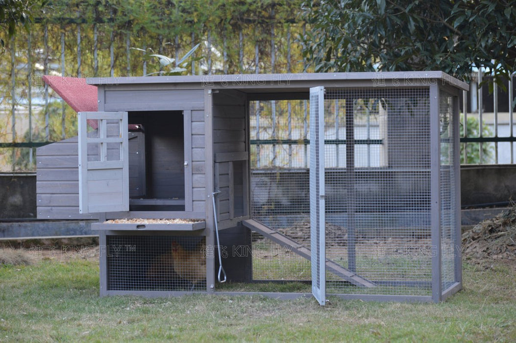 YES4PETS Grey Large Chicken Coop Rabbit Hutch Ferret Cage Hen Chook Cat House - Amazingooh Wholesale