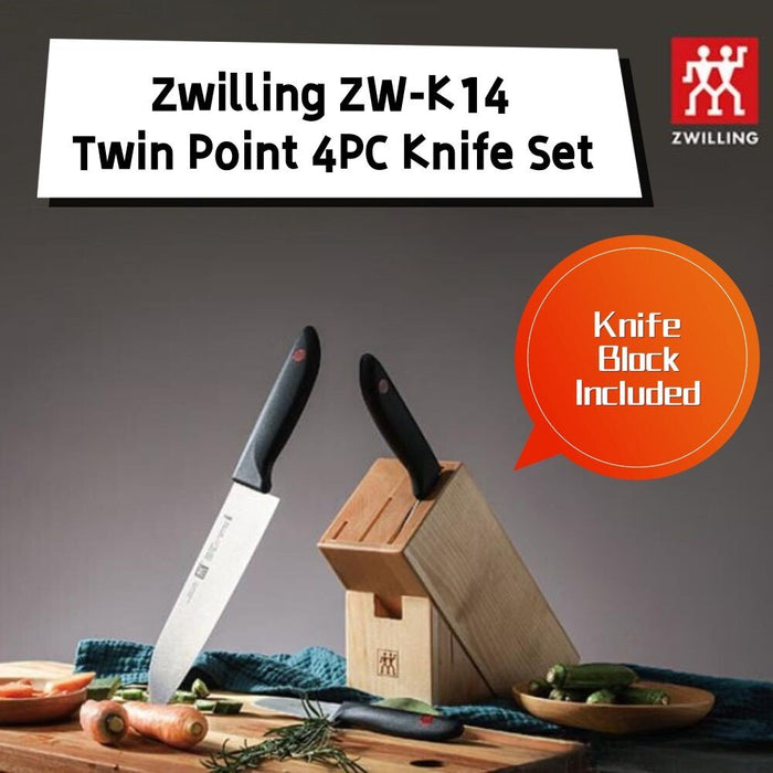 Zwilling ZW-K14 Twin Point Santoku Knife Chef's Knife 4PC Knife Set - Amazingooh Wholesale